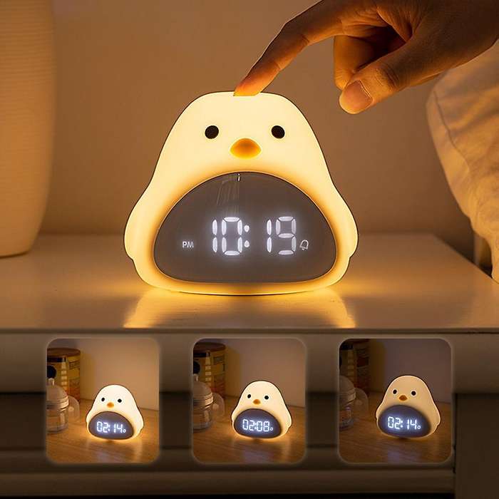 Night Light Alarm Clock Usb Led Night Lamp for Children Baby Kids