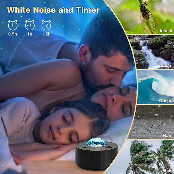 Led Starry Sky Projector with White Noise, Remote Control, for Gift