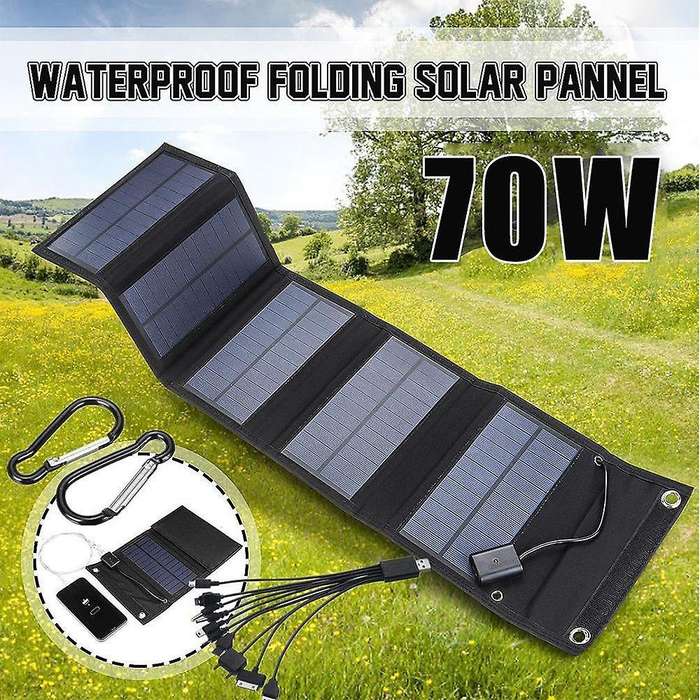 70w Foldable Usb Solar Panel Cell Charger for Mobile Phone Hiking