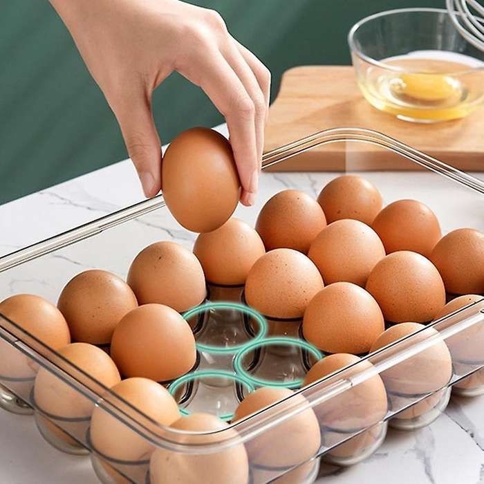 24 Grids Egg Storage Box Transparent Egg Container Yellow