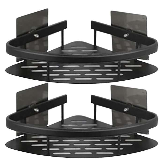 Punch-free Triangle Corner Shelf Shower Storage Rack 2pcs