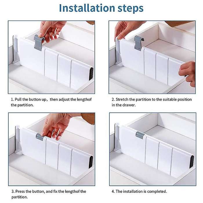 Adjustable Drawer Dividers Organizers for Kitchen, Dresser, Bedroom