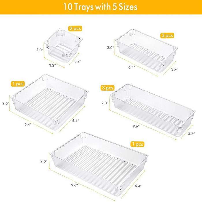 Drawer Storage and Sorting,10pcs Makeup Storage Drawer Storage Box