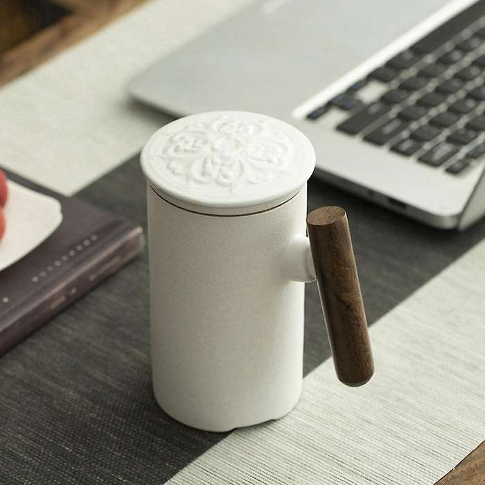 Ceramic Mug Office Tea Cup with Cover Filter Liner Ceramic Mug -b
