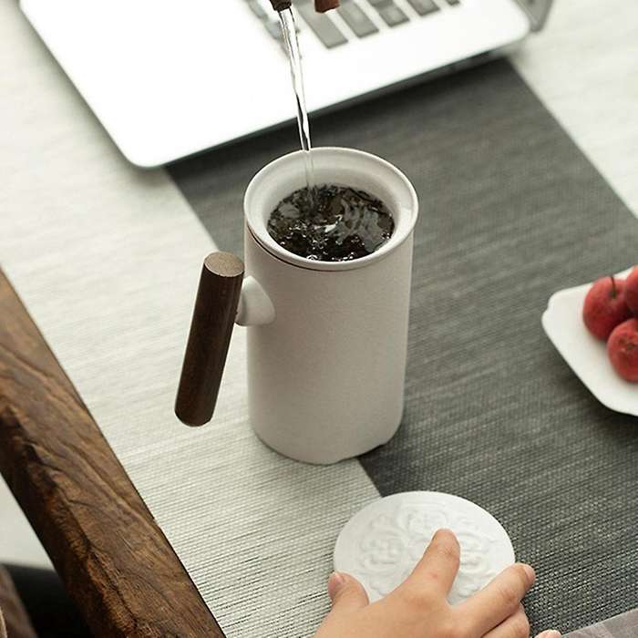 Ceramic Mug Office Tea Cup with Cover Filter Liner Ceramic Mug -b
