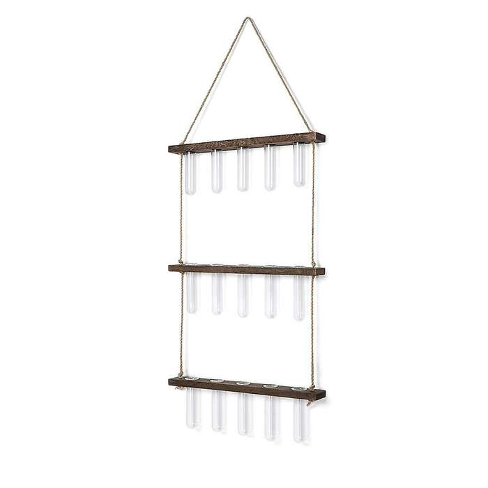 Wall Hanging 15 Test Tubes Flower Vases with Stand,for Home Decor