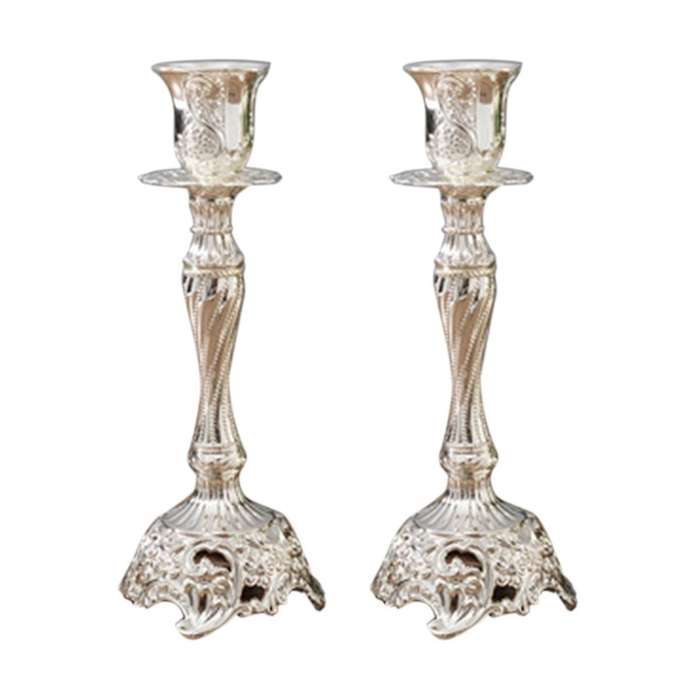 2pcs Metal Candle Holders Wedding Candlestick Home Decor Silver L