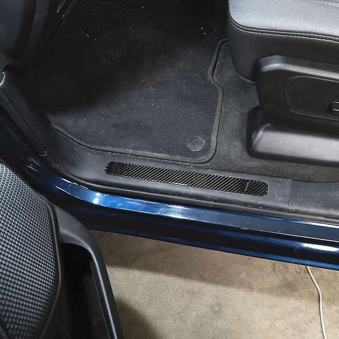 Car Door Sill Strip Guard for Dodge Ram 2018-2022, Carbon Fiber