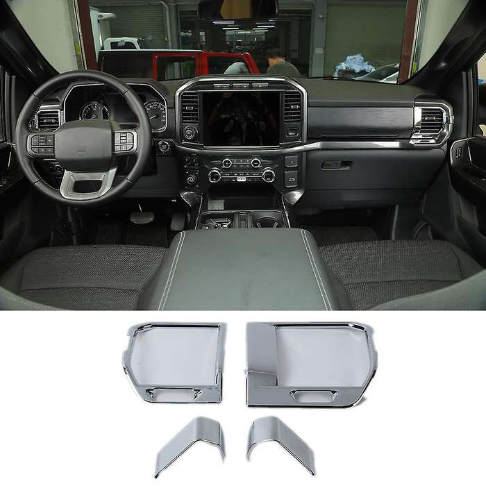 Center Air Cover Trim for Ford F150 2021 2022, Abs Silver