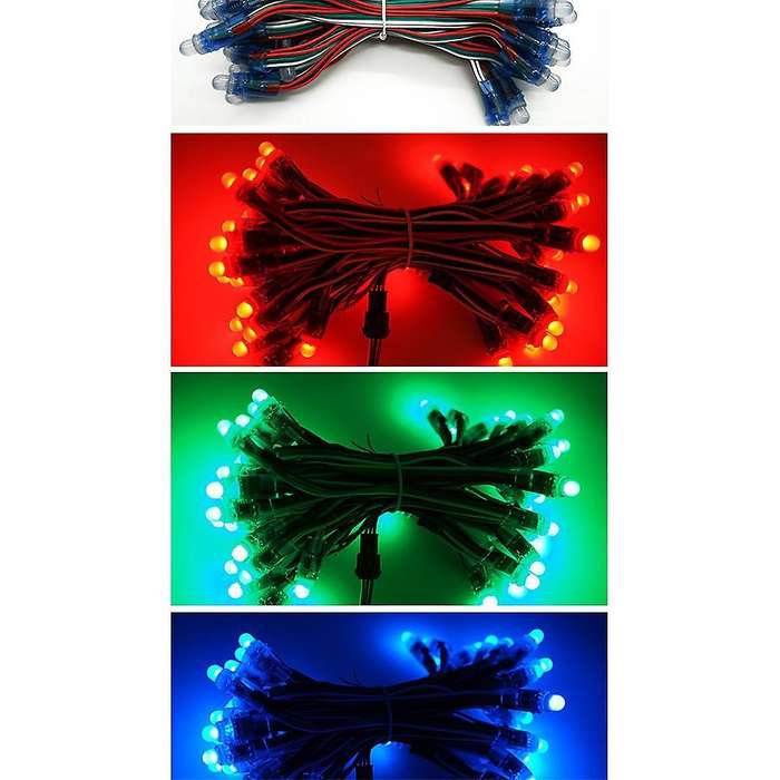 100pcs/lot 12mm Ws2811 2811 Ic Rgb Led Pixels String Light Dc 5v Ip68
