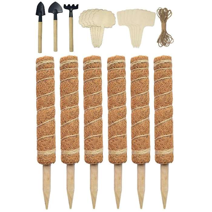 Coir Moss Poles for Climbing Plants,6 Pack 15.7 Inch Coco Totem Plant