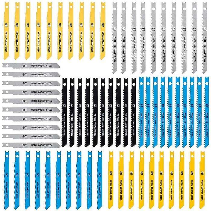 Jigsaw Blades 70pcs,6-32 Tpi Jig Saw Blades, Fit Most U Shank Jigsaws