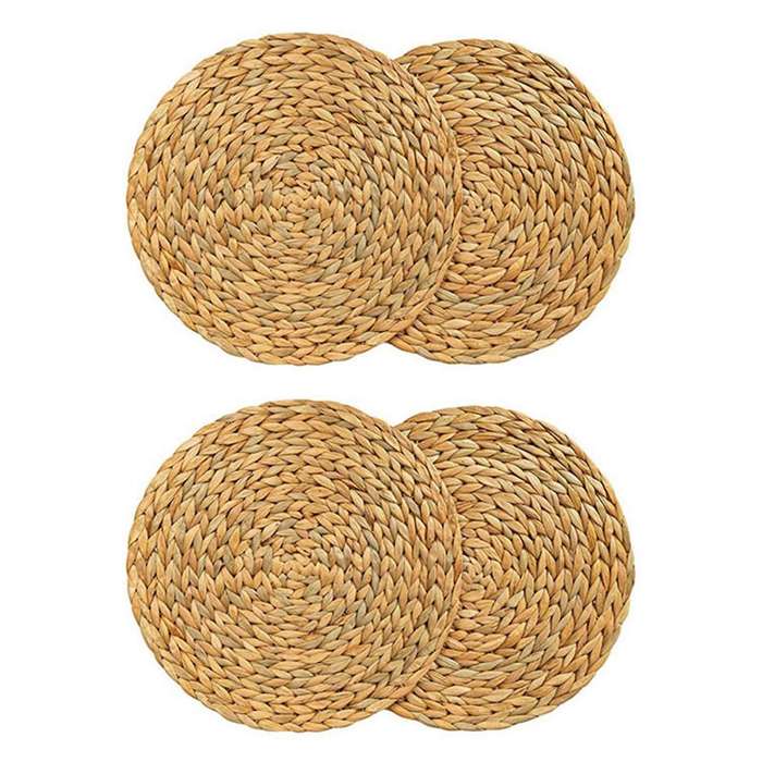 4 Pack Water Hyacinth Placemat,woven Wicker Table Place Mats,38cm