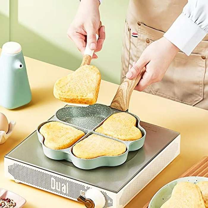 Nonstick Ceramic Egg Pan Mini Egg Poacher Aluminum Skillet Green
