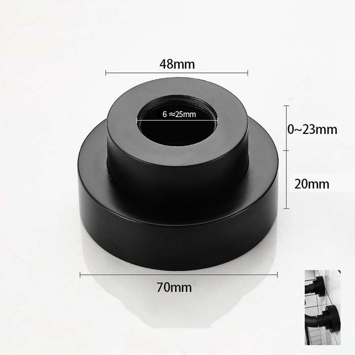 1pcs Shower Fixing Kit Equipment Water Pipe Copper Decor Cover -black