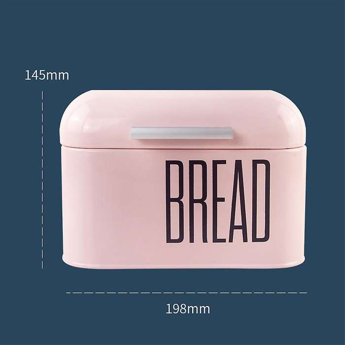 Countertop Metal Bread Box Bread Bin Storage Container(pink)