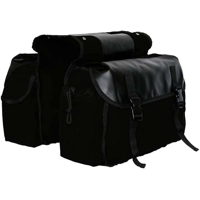 Bicycle Canvas Panniers Water-resistant Storage Bag,brown