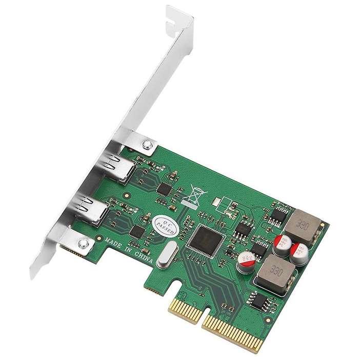 Pcie to Type-c Expansion Card 2 Port Type C for Desktop Computer