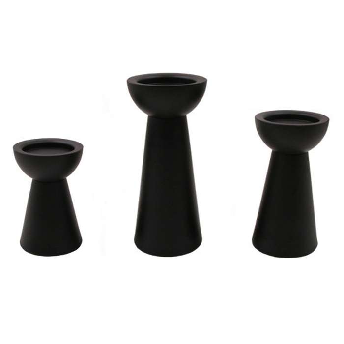 Black Candle Holders Set Of 3 Candle Holders for Pillar Candles