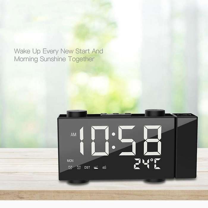 Projection Alarm Clock for Bedrooms,radio Alarm Clock with Projection