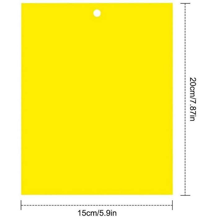 100pcs Sticky Fly Trap Paper Yellow Traps Dual-sided 20x15cm