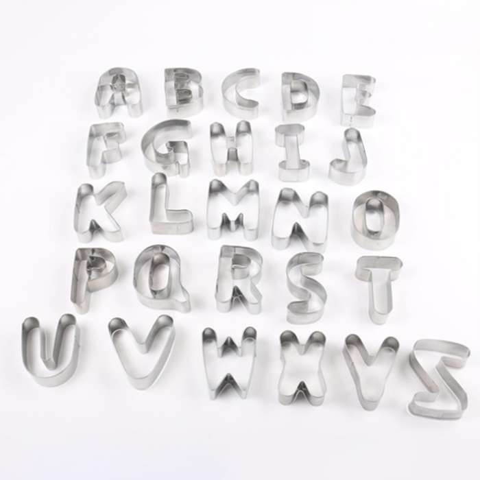 26pcs Alphabet Fondant Cake Mold, Stamp , Embosser Cutter, for Baking