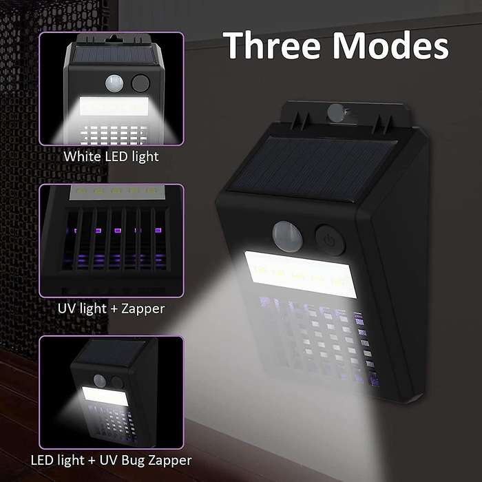 Solar Bug Zapper and Motion Sensor Electric Insect Fly Zapper