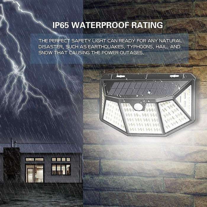 Outdoor Solar Security Lights, Solar Powered Lights 270 Wide Angle