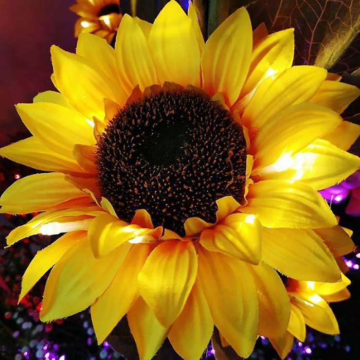2 Pack Sunflower Garden Lights Waterproof Decorative Ornaments