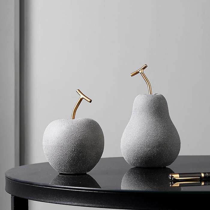 1pcs Nordic Modern Ceramic Simulation Pear Apple Decor 19.5cm