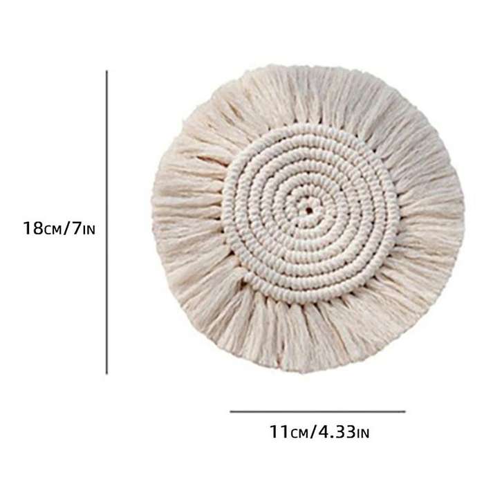 Round Cotton Coasters Placemat Non-slip Handmade Cup Mat for Table