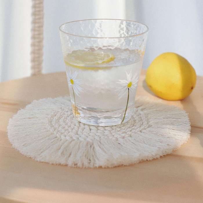 Round Cotton Coasters Placemat Non-slip Handmade Cup Mat for Table