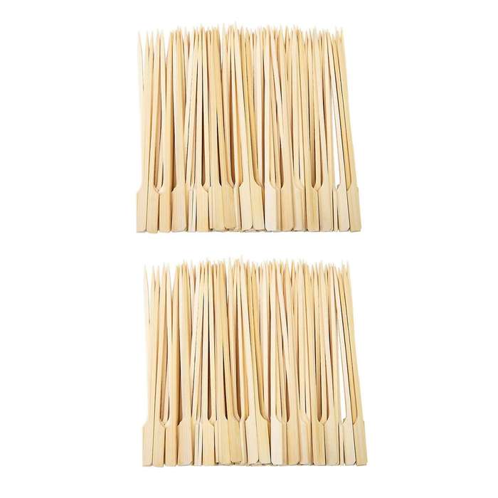600pcs Bamboo Paddle Skewers Barbecue Bamboo Skewers Sticks 9cm
