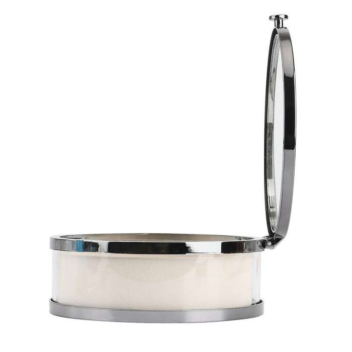 Round Gray Single-layer Jewelry Storage Box Glass Dust-proof Box
