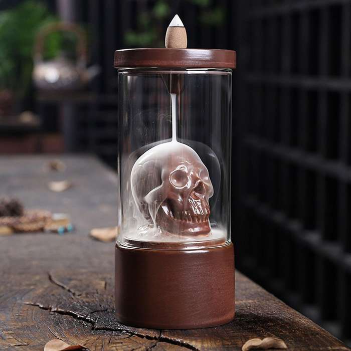 Backflow Incense Burner Skull Incense Burner Home Office Decoration