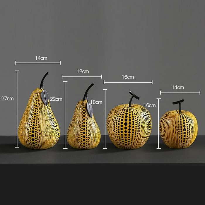 Wave Point Apple Pear Resin Craftwork Simulation Fruit Ornament A