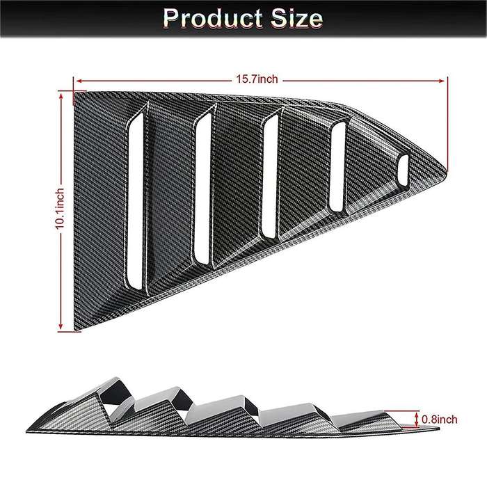 Rear Side Window Air Vent Louvers for 2017-2021 Chevy Camaro, Abs