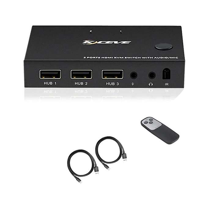 Hdmi-compatible 2.0 Kvm Switch with Audio 2 Ports