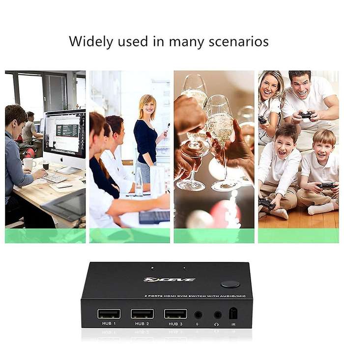 Hdmi-compatible 2.0 Kvm Switch with Audio 2 Ports