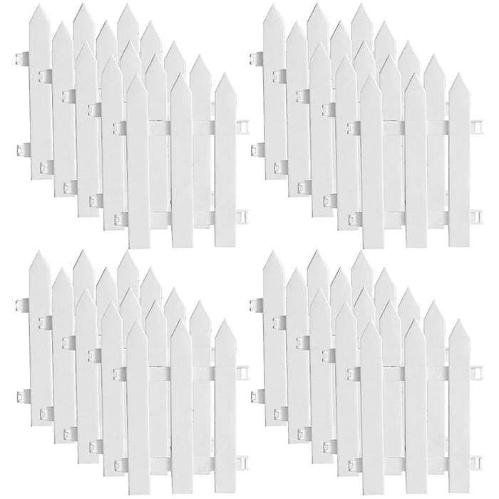20pcs Picket Fence Christmas Tree Fence Decoration Garden Fence White