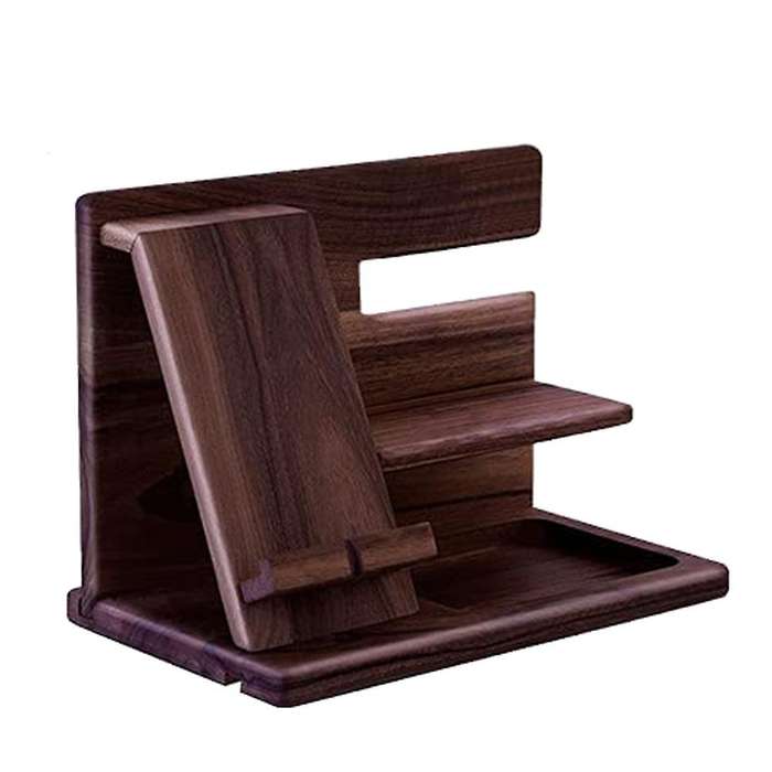 Gadgets for Bedside Organiser Stand Wooden Phone Charging Tray Key