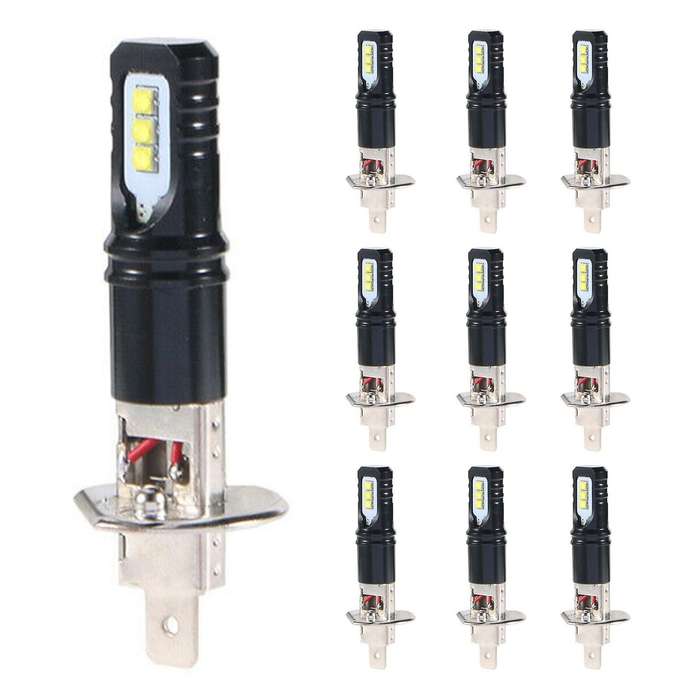 10pc H1 Led Headlight Bulbs 6000k 100w Super Bright Low Beam Fog Lamp