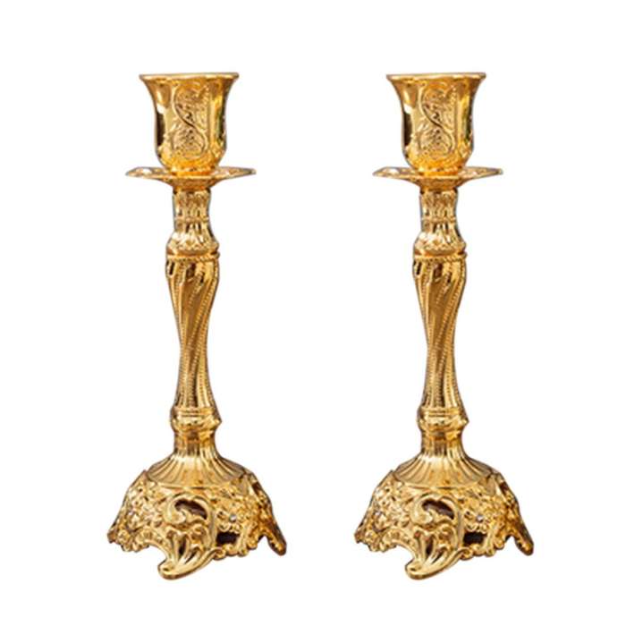 2pcs Metal Candle Holders Wedding Candlestick Home Decor Gold L