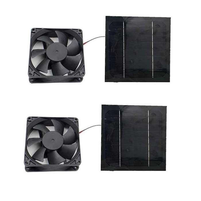 2pcs 20w 6 Inch Solar Exhaust Fan Kit