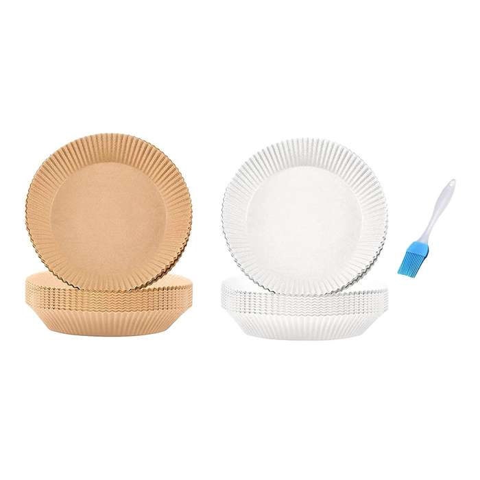 200 Pcs Air Fryer Disposable Paper Liner with Brush Non-stick
