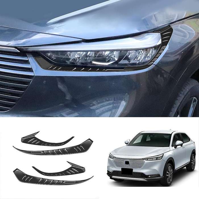 For Honda Hrv Vezel 21-22 Headlight Eyebrow Eyelid Cover Matte Black