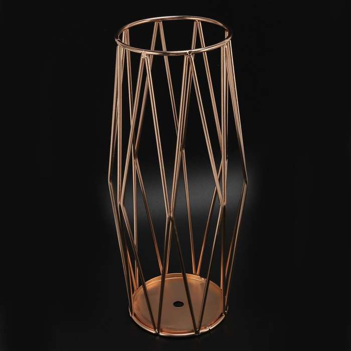 Vase Decorations for Living Room Glass Vase with Metal Stand(11inch)