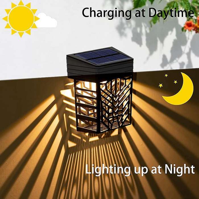 Solar Fence Lights,warm White and Rgb Solar Deck Lights