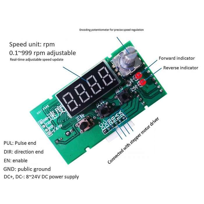 Stepper Motor Driver Control Board Reversal /module/speed Display
