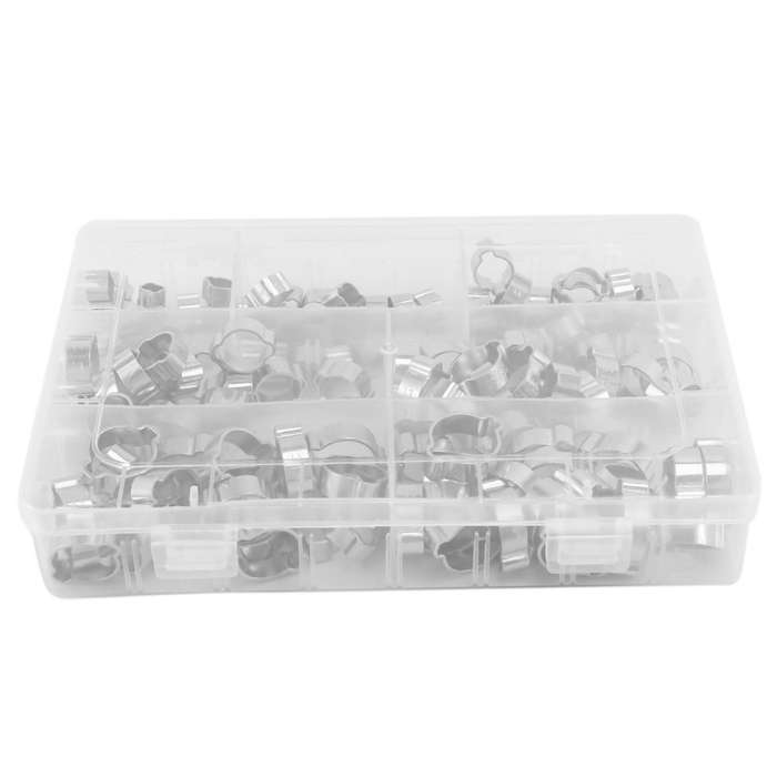 140pcs Double Ear O Clips Steel Zinc Plated for Hydraulic Hose Fuel
